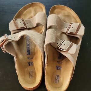 Birkenstock Taupe Suede Sandals